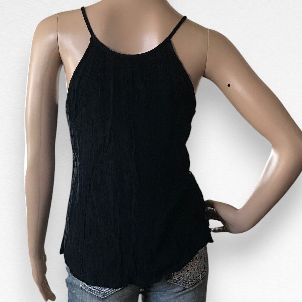 Black & Gold Linen Tank Top - Picture 3 of 4
